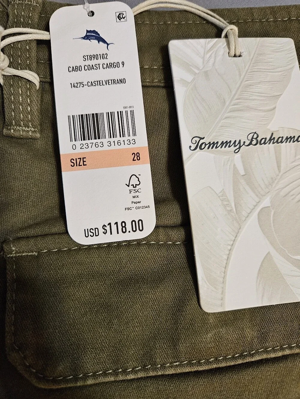 NWT Tommy Bahama Cabo Coast Cargo Shorts 9